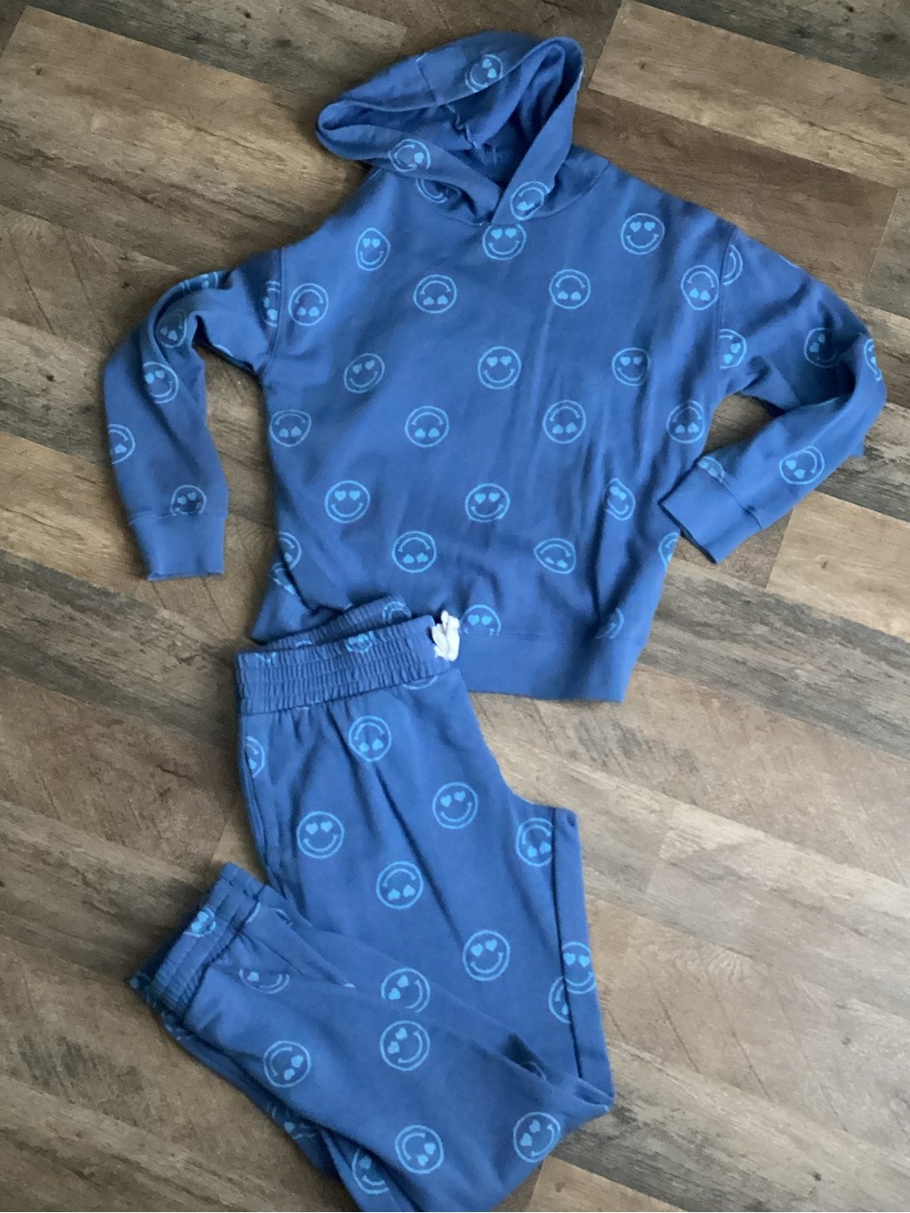 wonder nation Navy Smiley Hoodie and Joggers Set